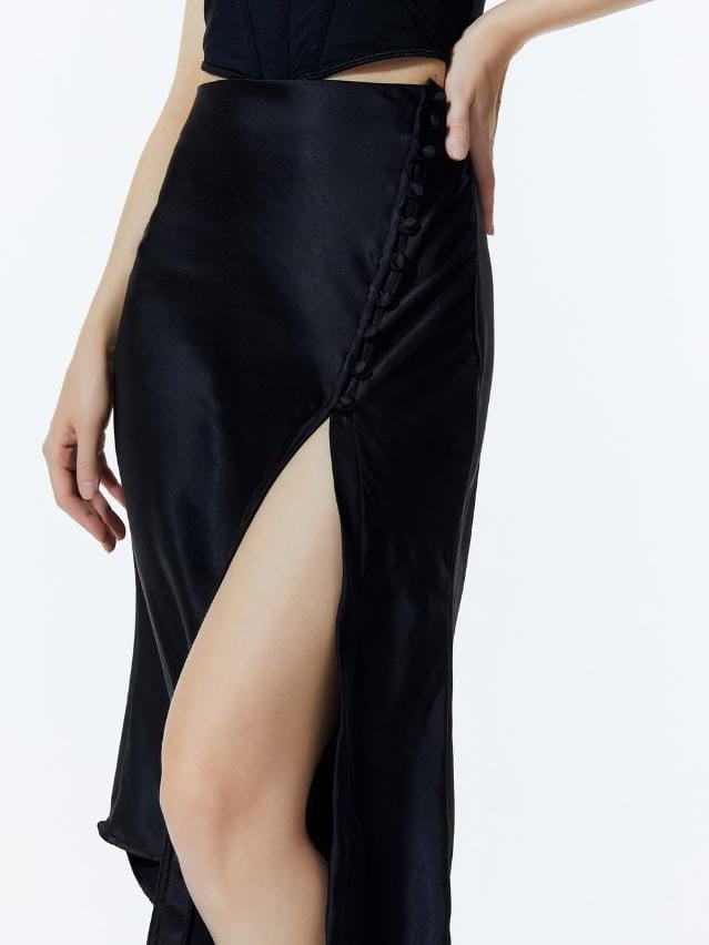 Side Slit Irregular Cut Skirt
