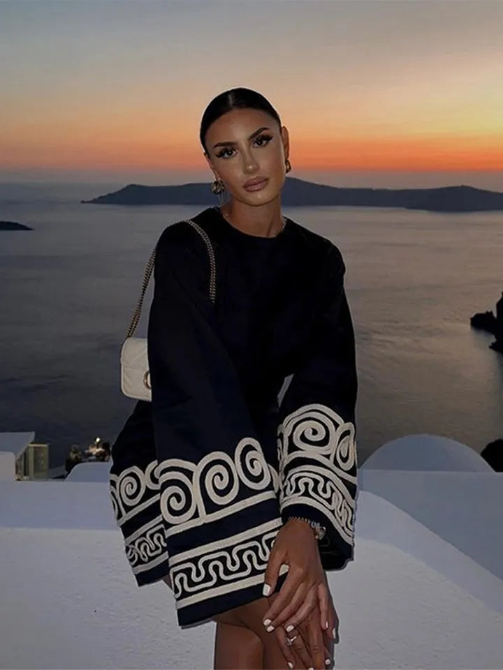 French Short Embroidered Dress