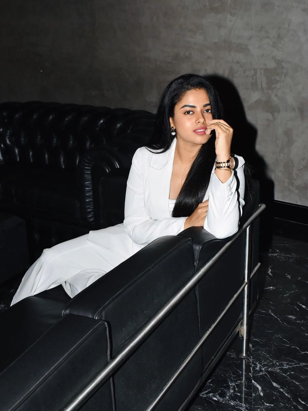 White 3 Piece Blazer Bikini Crop & Pants Coord Set