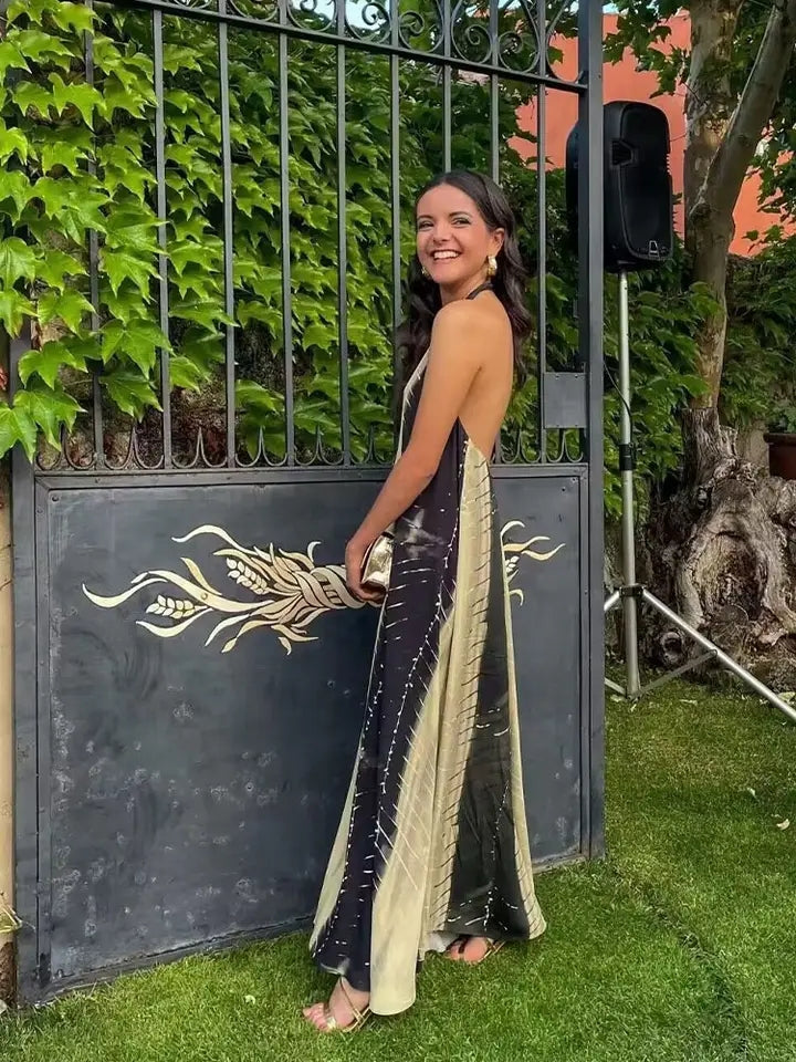 Halterneck Backless Maxi Dress