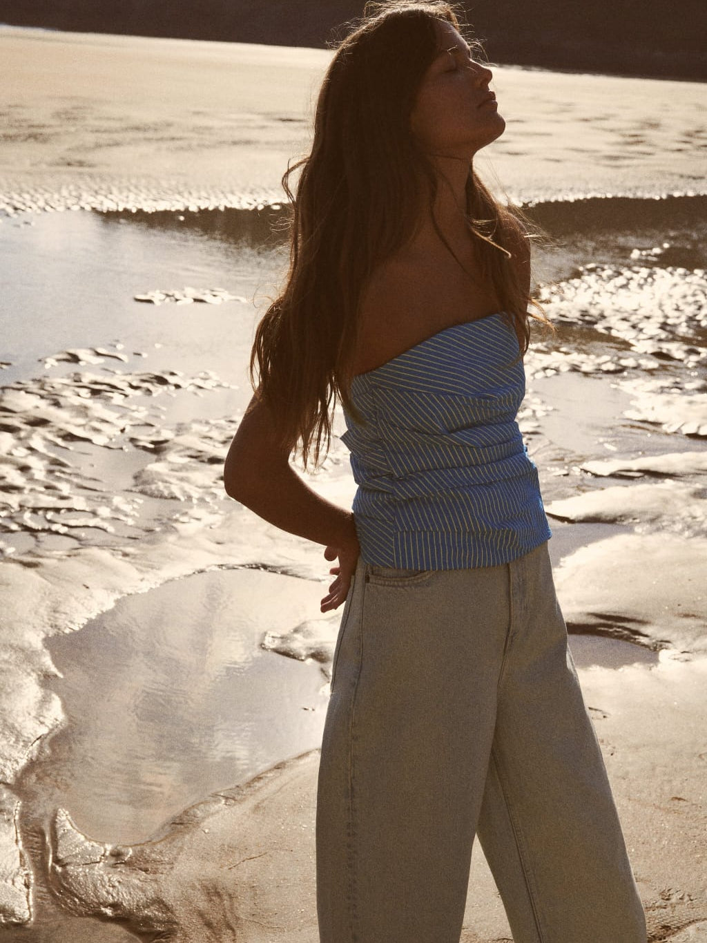 Strapless Tube Striped Top