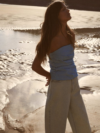 Strapless Tube Striped Top