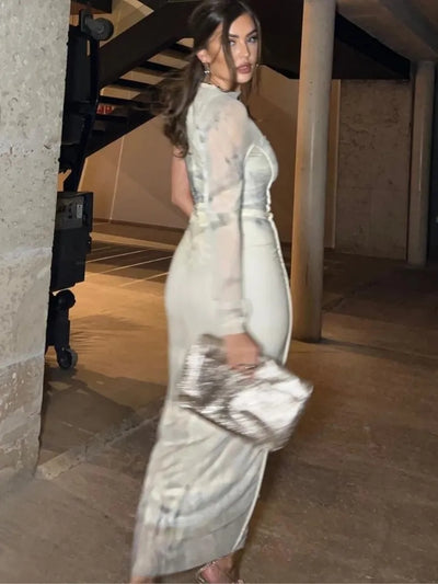 One Shoulder Ruched Mesh Tulle Dress