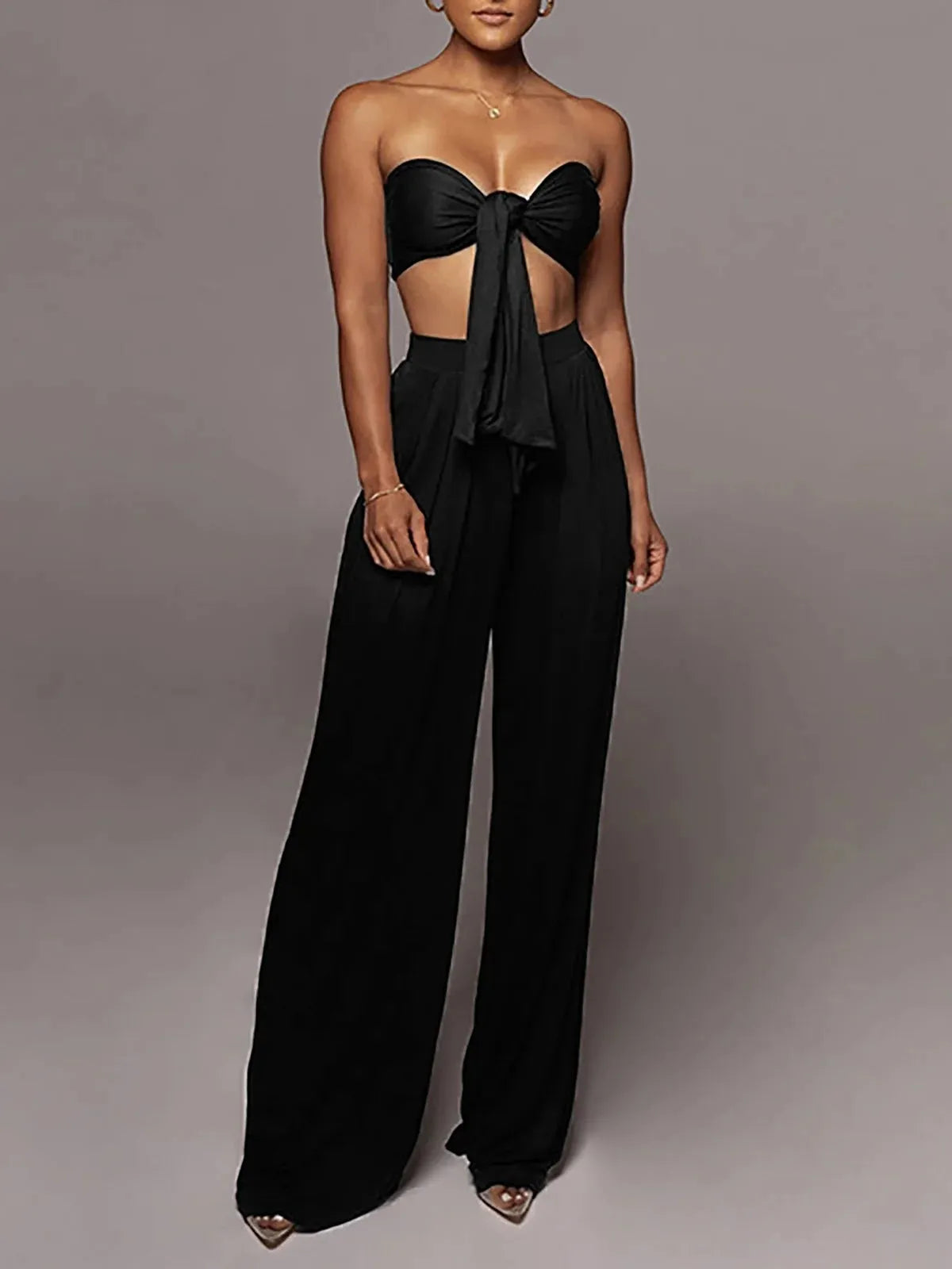 Knotty Bandeau Top & Pants Coord Set