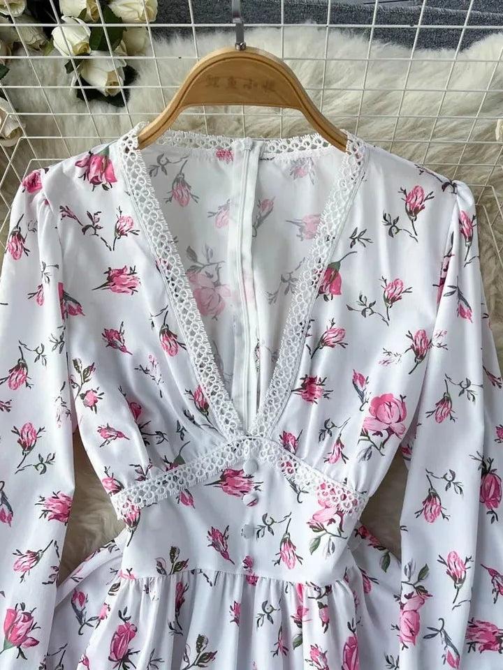 Floral Print Short A Line Dress