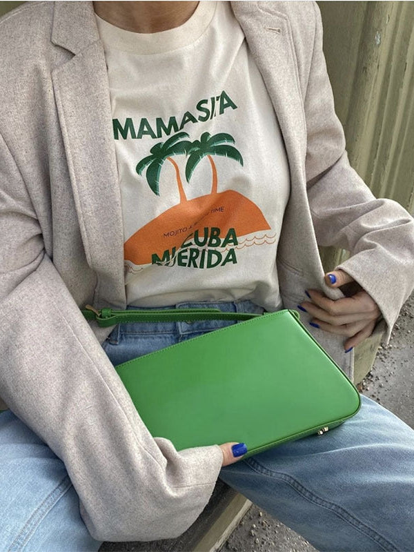 Coconut Print Shoulder Short Sleeved T-Shirt