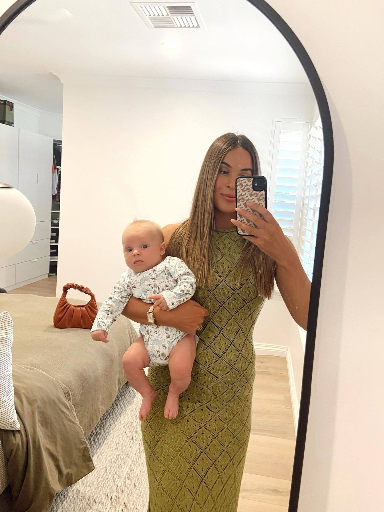 Hollow Out Mesh Beach Vacation Knitted Slit Dress