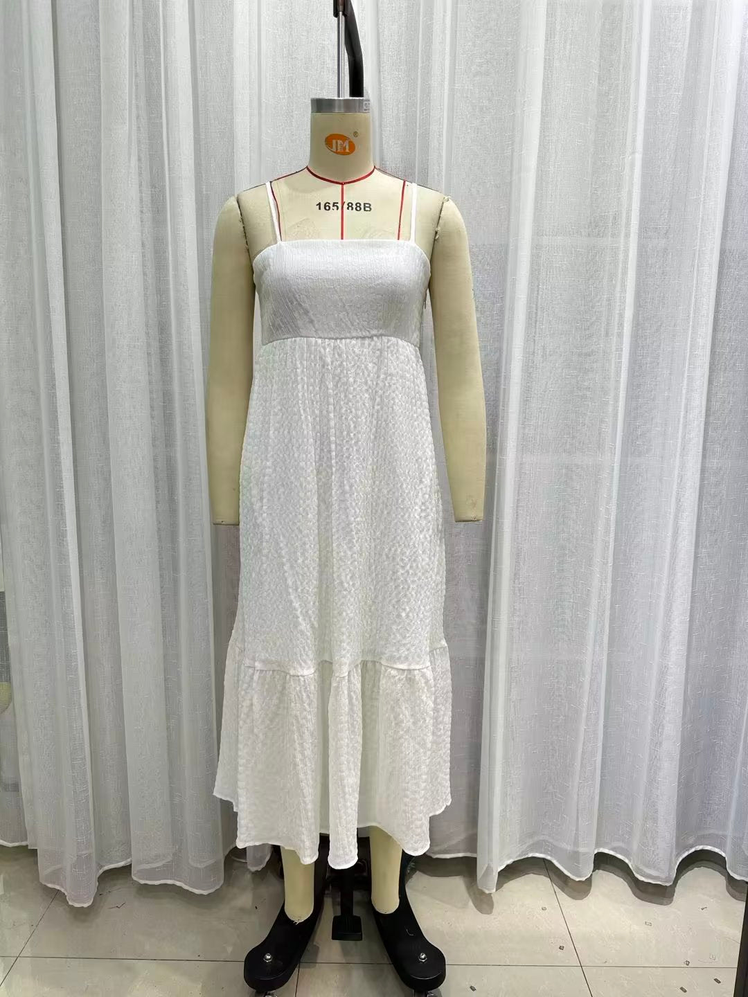 Jacquard Backless Tube Top Strap Dress