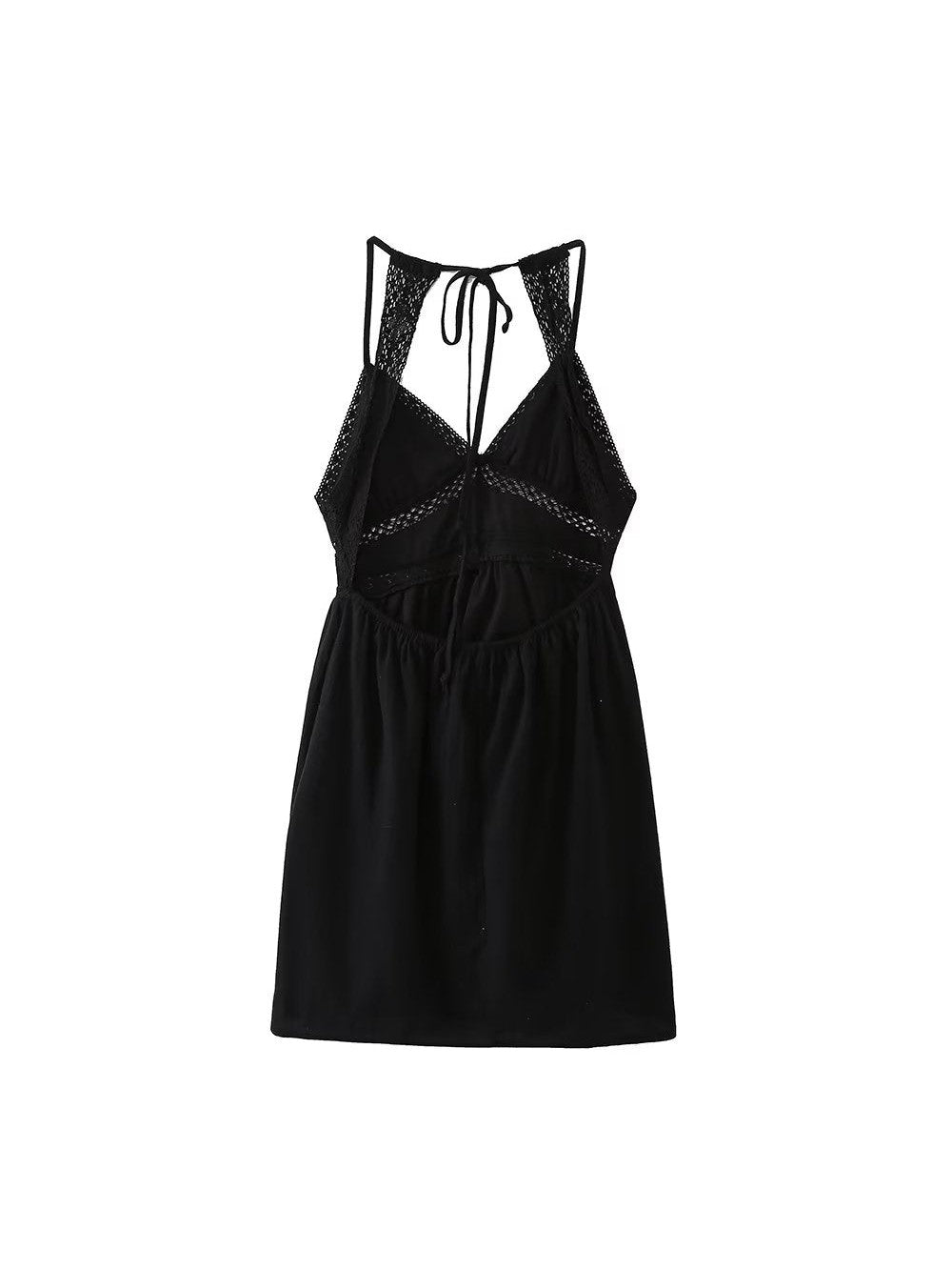 V Neck Embroidered Lace A Line Dress