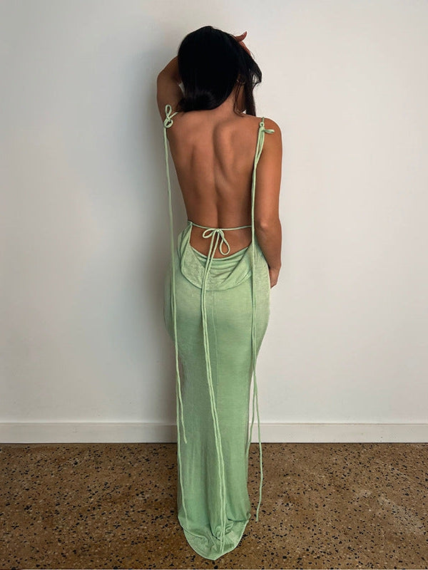 Lace up Tube Top & Pleated Skirt Set