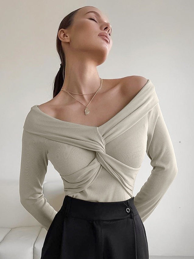 Twisted V Neck Warm T shirt