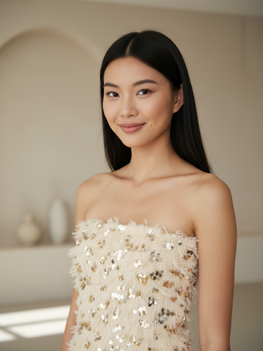 Bandeau Glitter Tube Top