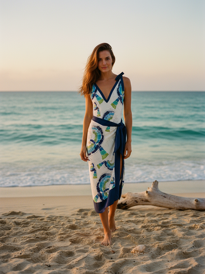 Printed Swimsuit & Skirt Swimsuit Set