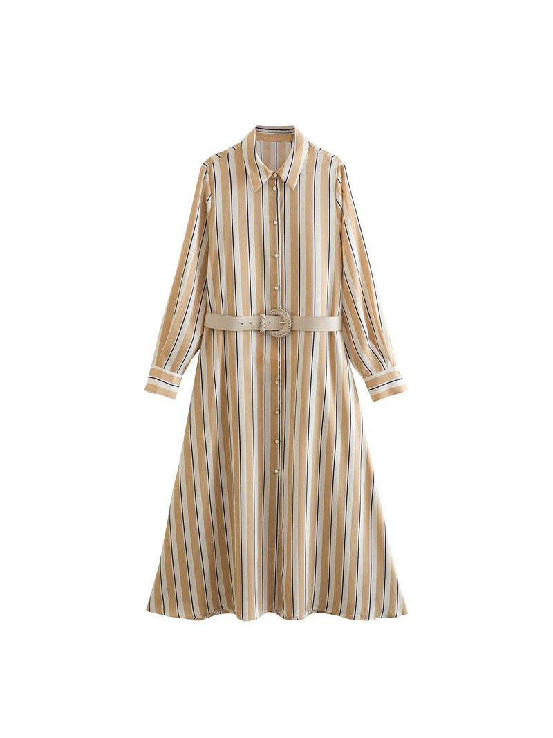 Striped Belted Dress