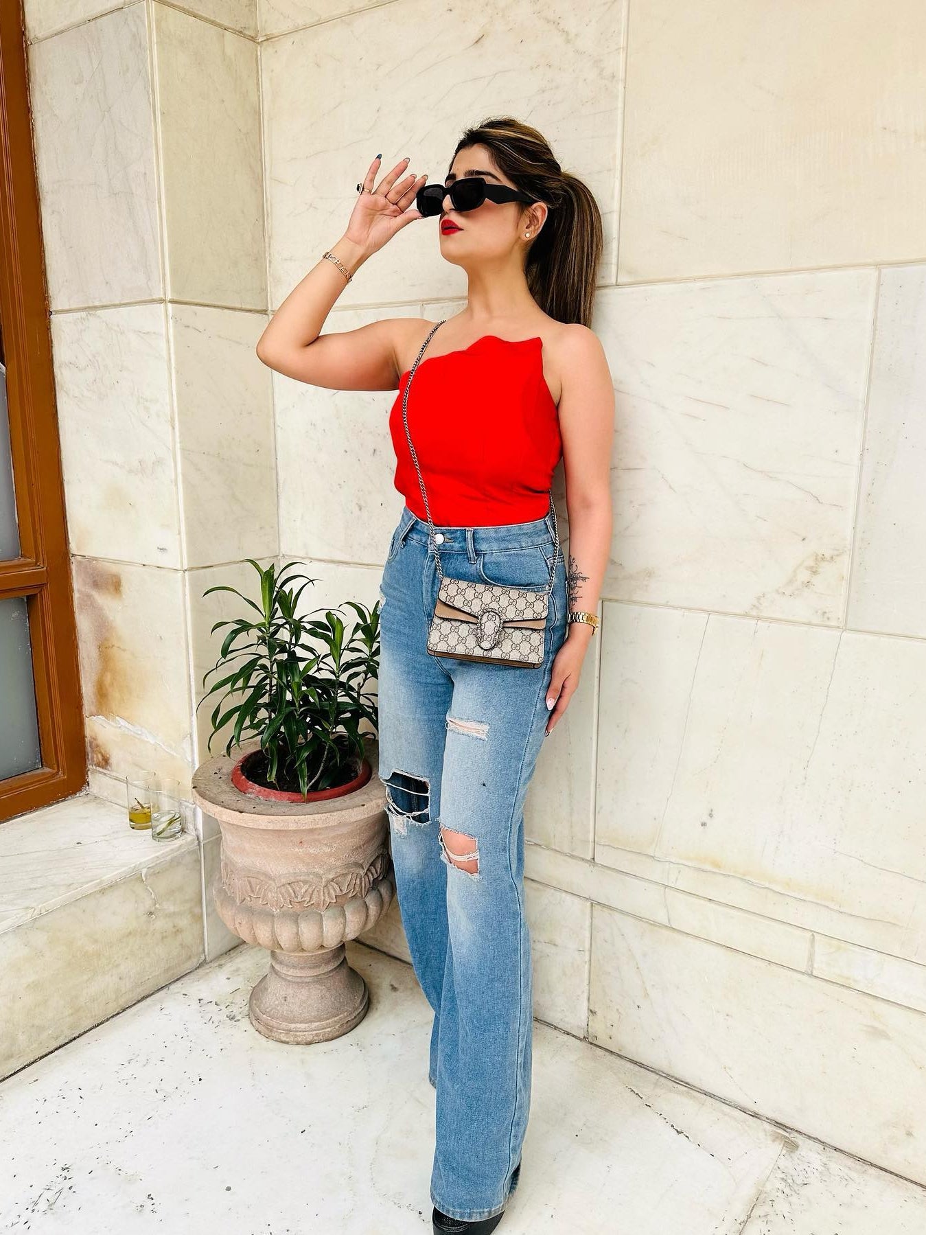 Asymmetric Bustier Top