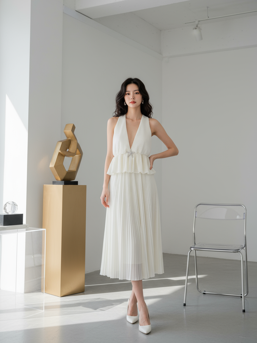 Halterneck Vest Top & Skirt Coord Set