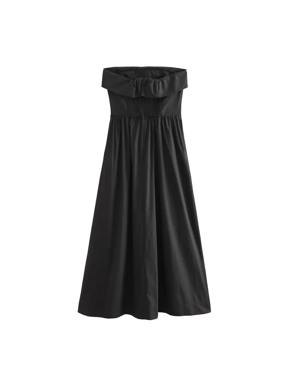 Black Casual Tube Maxi Dress