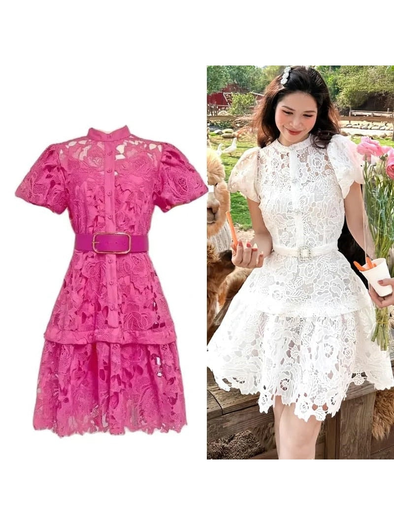 Irene Crochet Dress with Inner & Belt