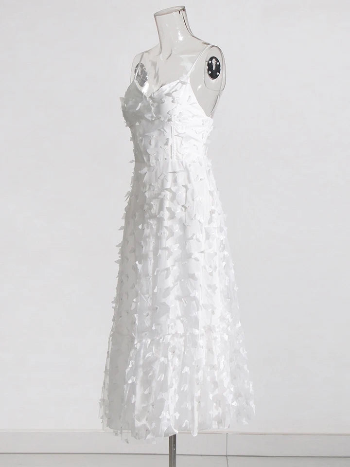 Butterfly Patch Spaghetti Strap Dress