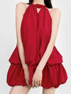 Halterneck Balloon Short Dress