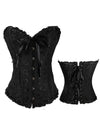 Jacquard Print Lace-up Corset Tube Top