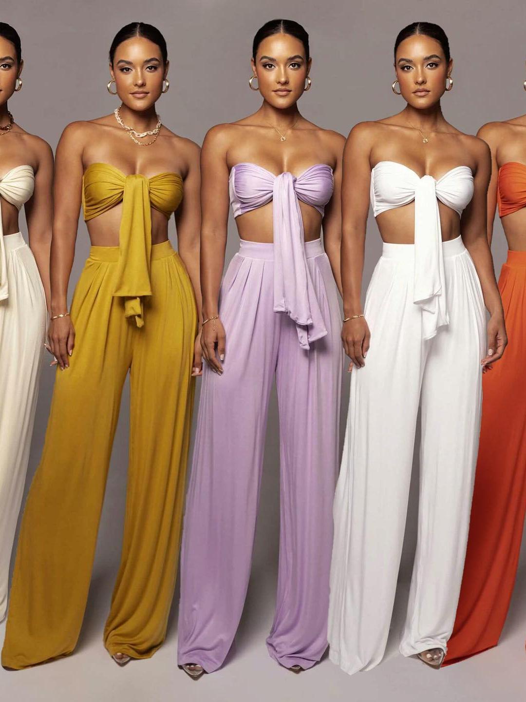 Knotty Bandeau Top & Pants Coord Set