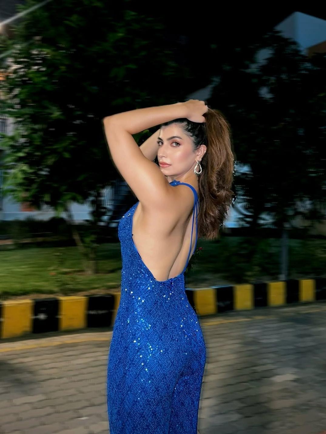 One Shoulder Sequins Backless Jumpsuit