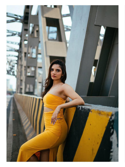 Hollow Out Tube CutOut Slit Dress