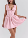 V Neck Corset Short Dress