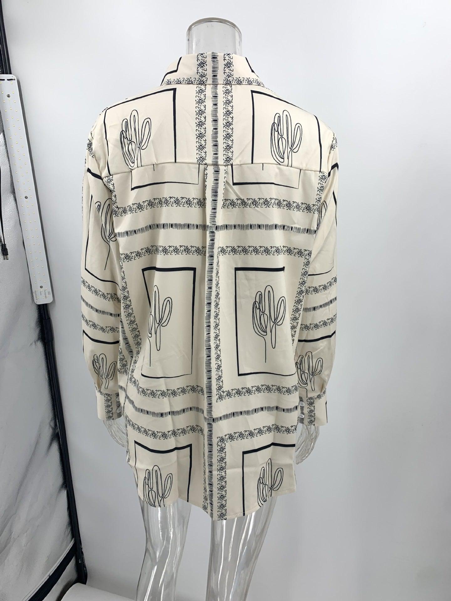 Linen Abstract Print Full Sleeves Shirt & Pants Coord Set