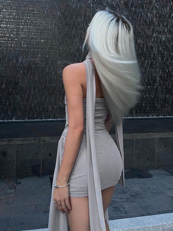 Draped Tube Bandeau Sheath Dress