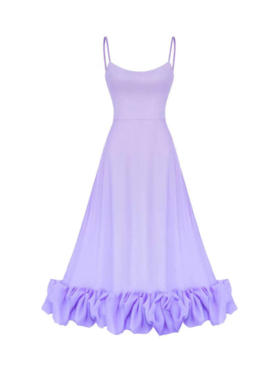 Suspenders Large Swing Three Dimensional Floral A line Dress