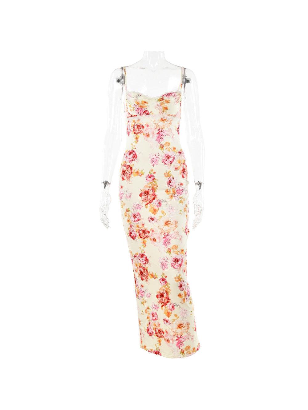 Floral Print Spaghetti Strap Maxi Dress