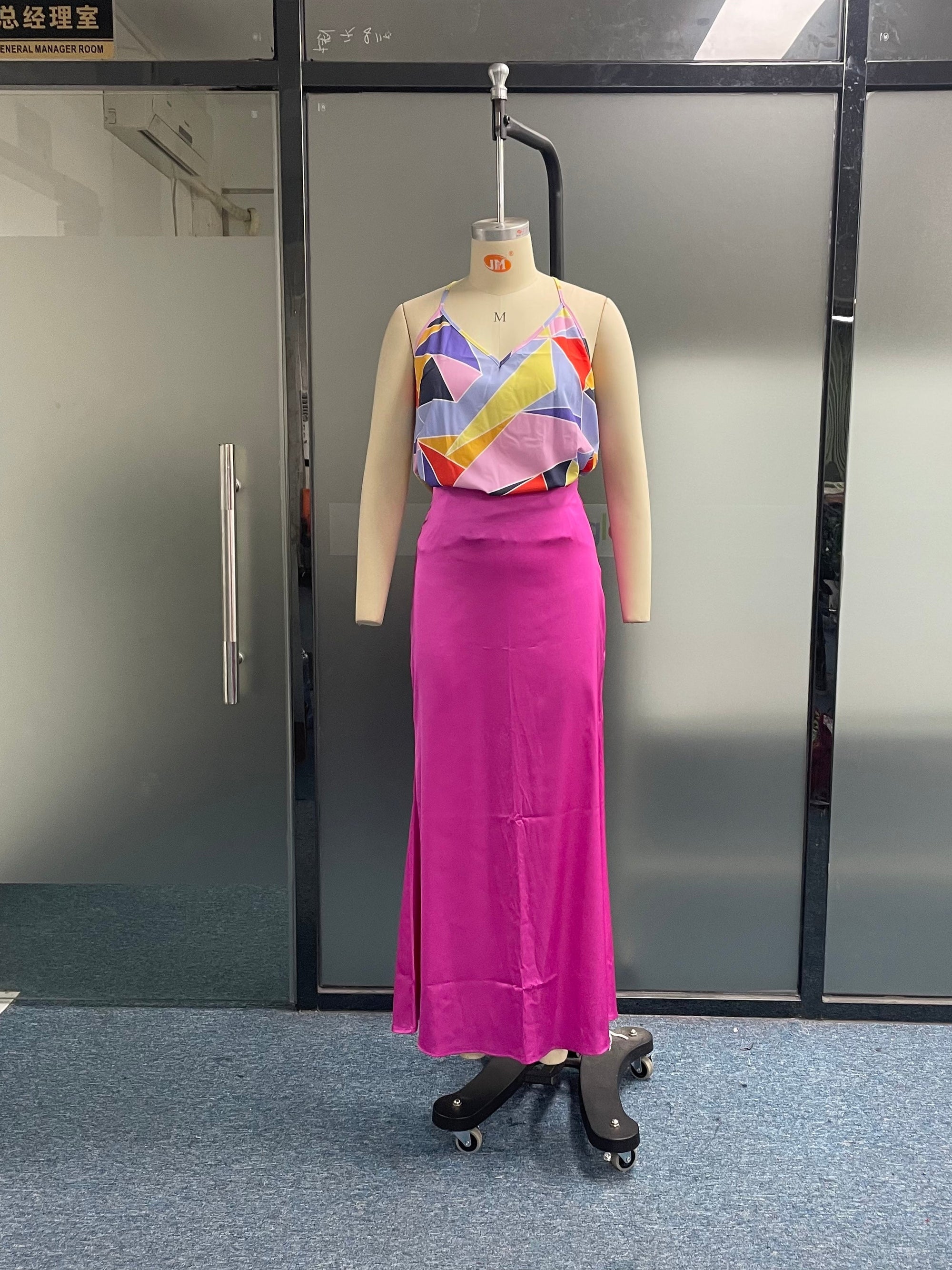 Printed V Neck Sleeveless Top & Skirt Coord Set