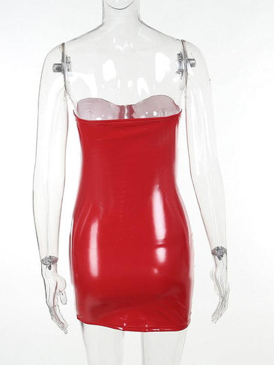 Tube Bodycon Leather Short Dress