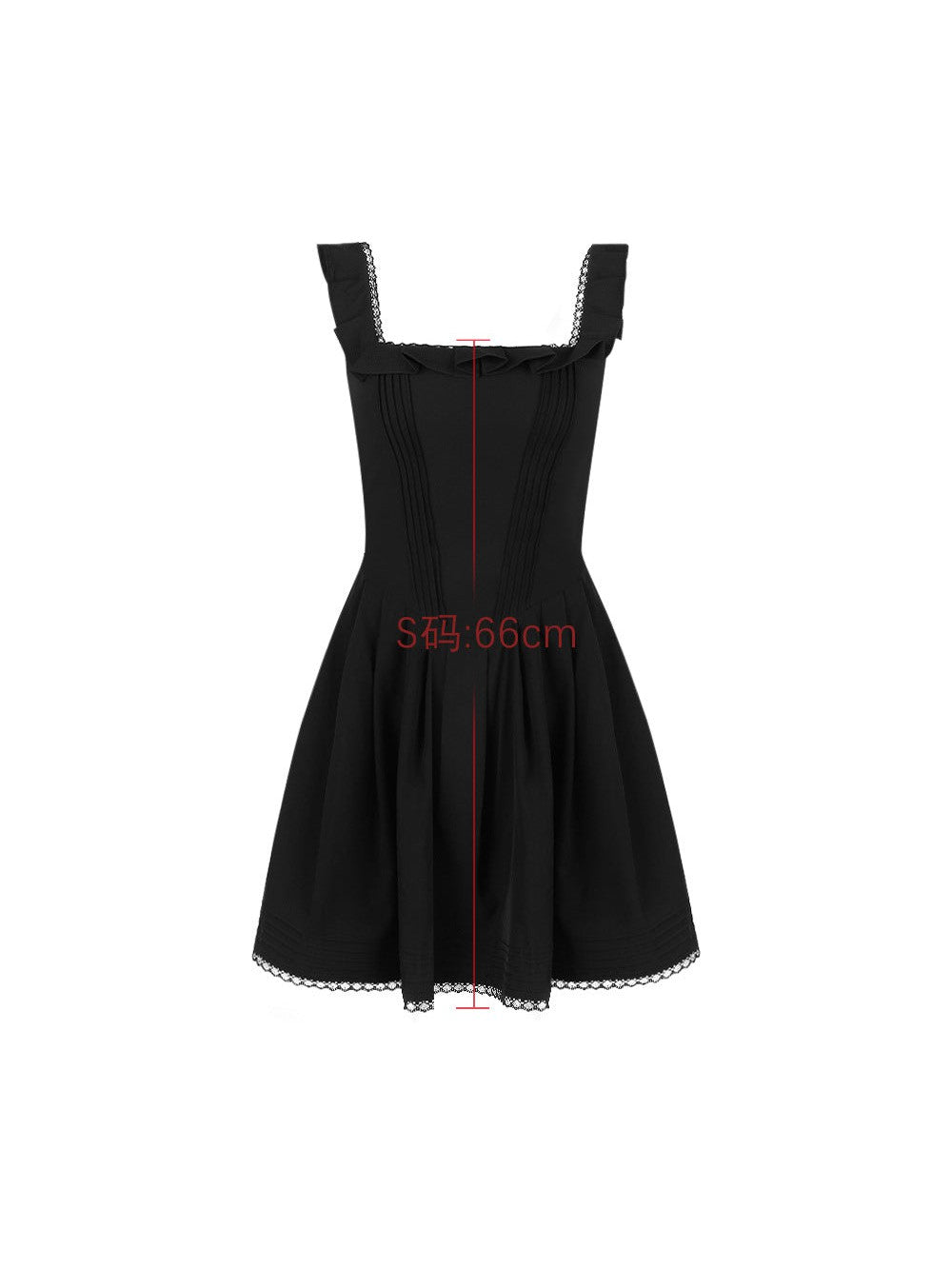 Lace Sling Ruffle Backless French Dress