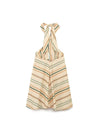 Striped Linen Blended Short Dress