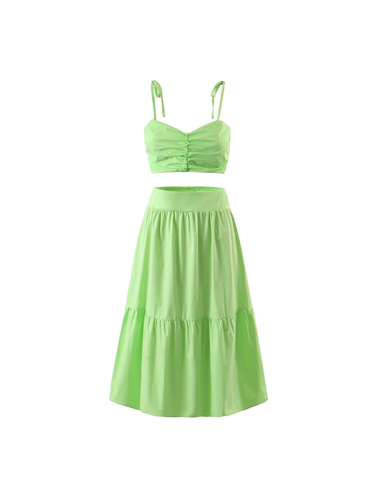 Boho Cami Tube Crop Top & High Waist Skirt Set