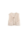 Knitted Button-up Vest Sweater Waist Coat