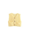 Knitted Button-up Vest Sweater Waist Coat