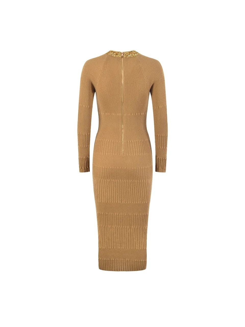 Print Golden Beaded Dress