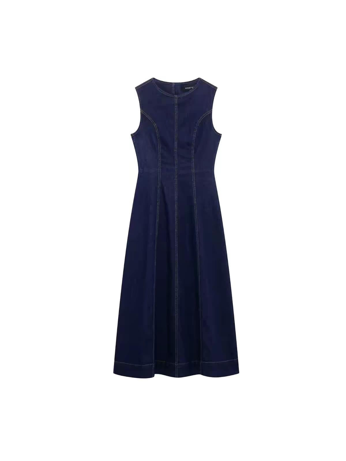 Indigo Sculpt sleeveless denim maxi dress by Exclusives, on sale.