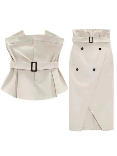 Bustier Belt Top & Skirt Coord Set