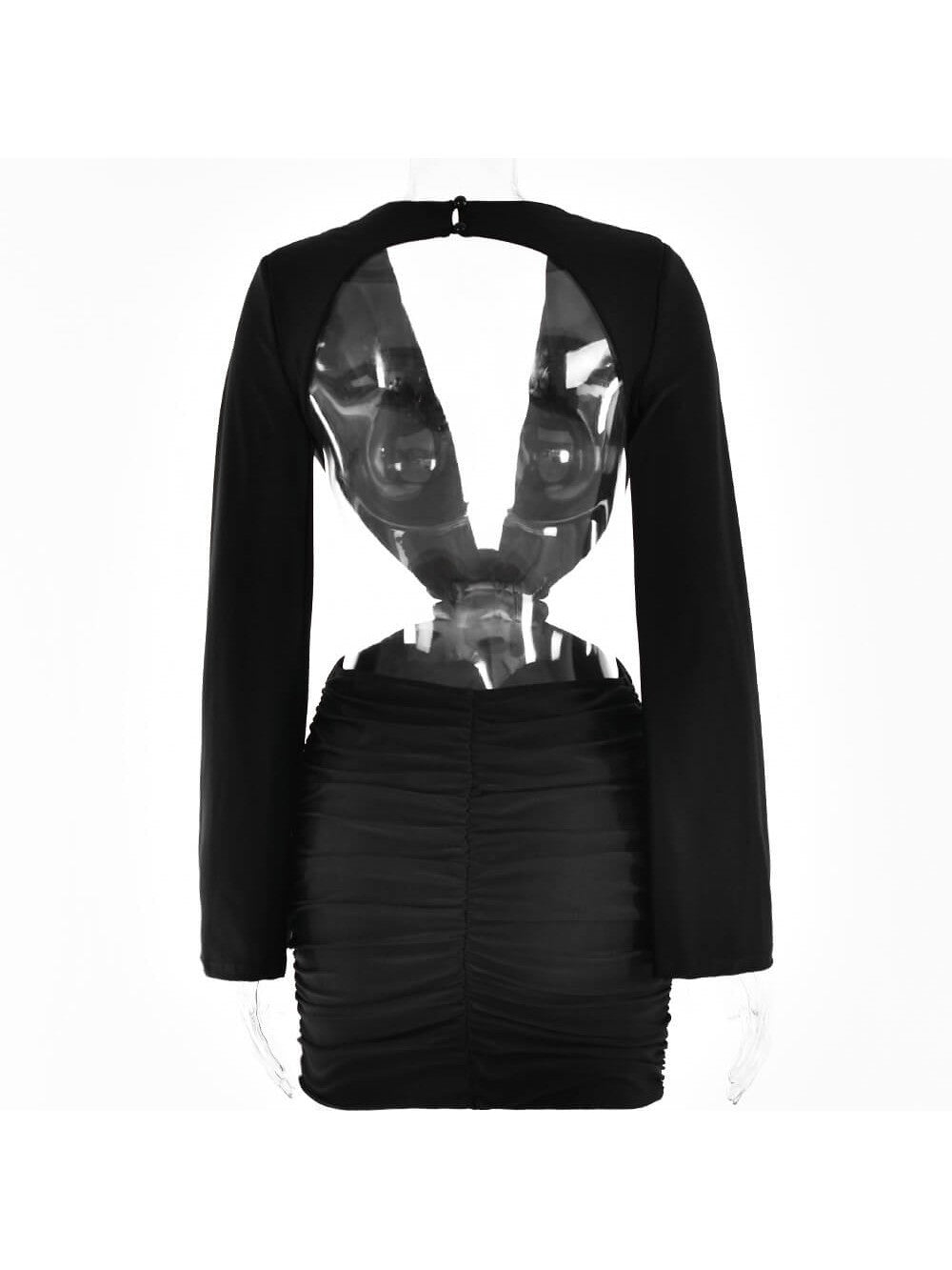 Rose Applique Glamorous Cutout Mini Dress