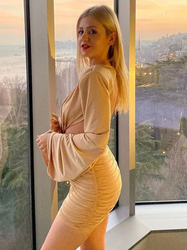 Rose Applique Glamorous Cutout Mini Dress