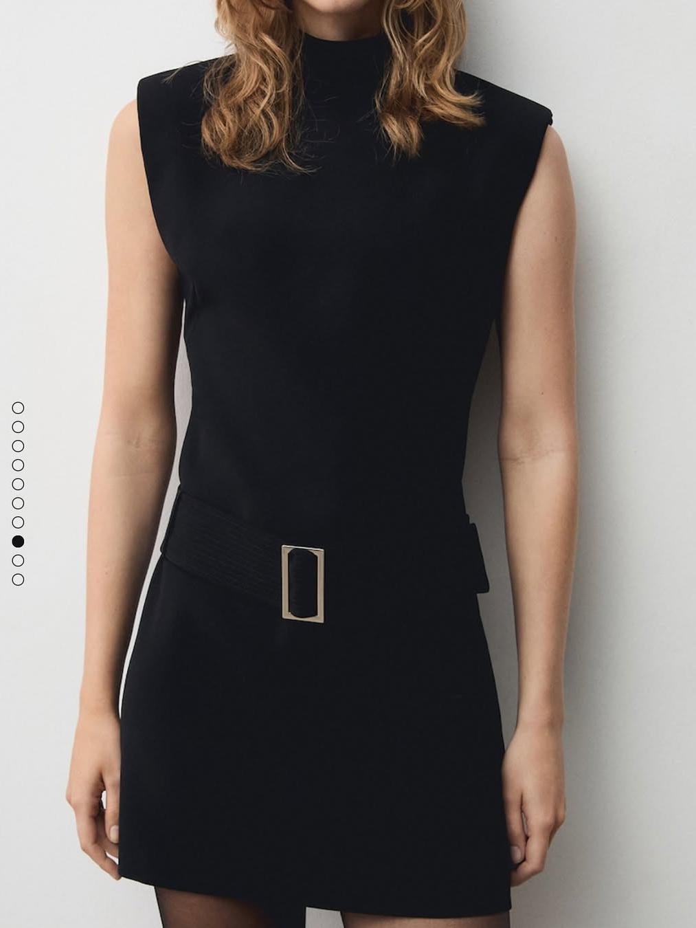 Striped/ Plain/ Chequered Print Short Belt Sleeveless Dress