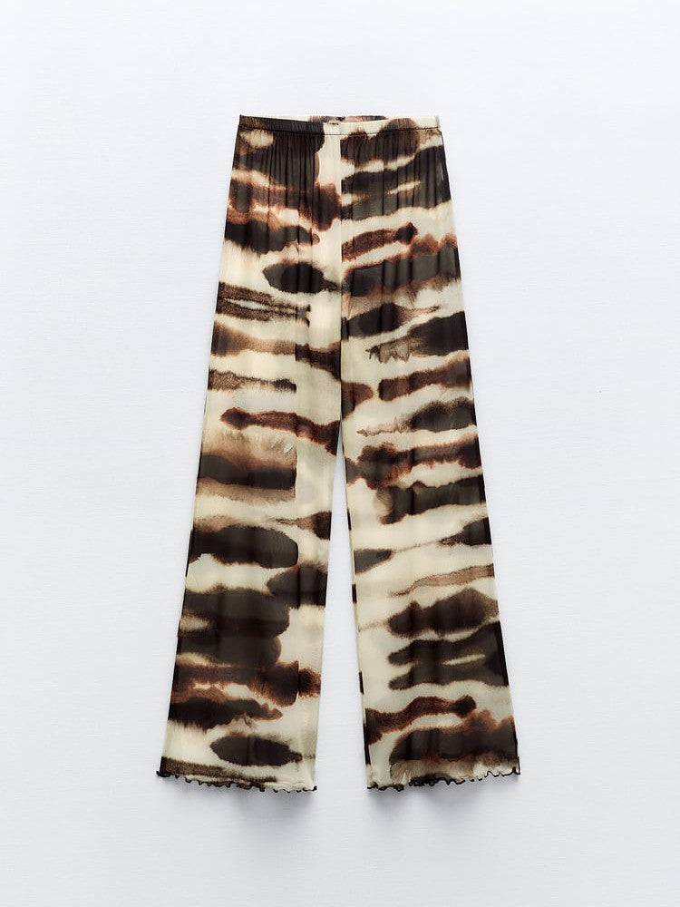 High Waist Sheer Mesh Trouser & Shirt Coord Set