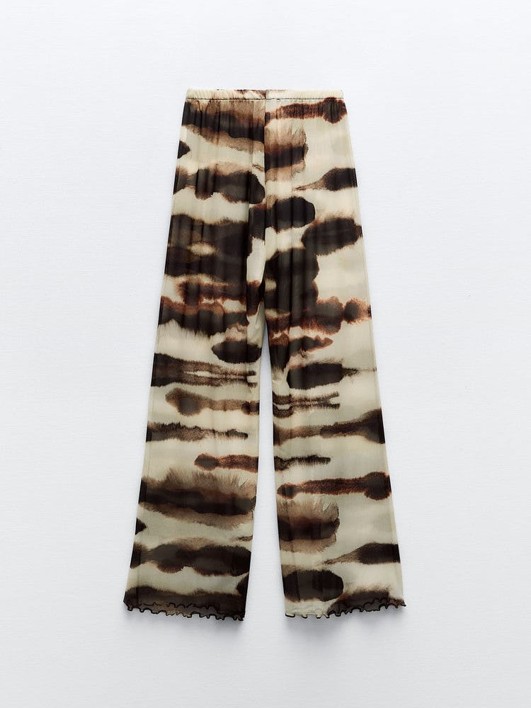 High Waist Sheer Mesh Trouser & Shirt Coord Set