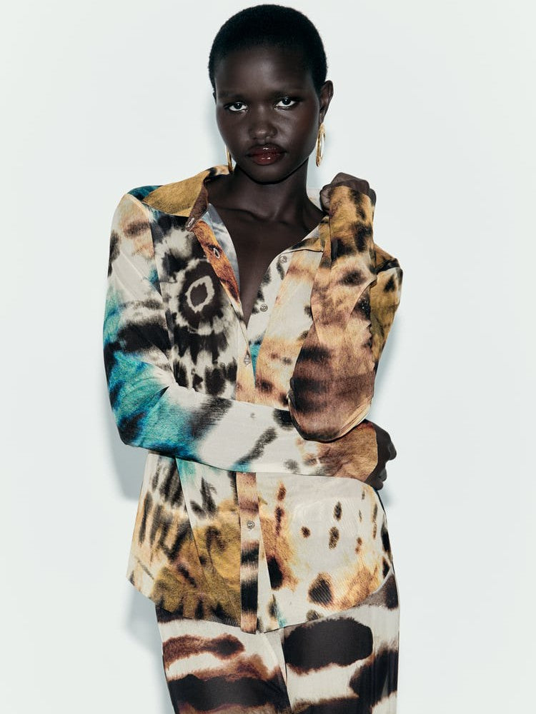 High Waist Sheer Mesh Trouser & Shirt Coord Set