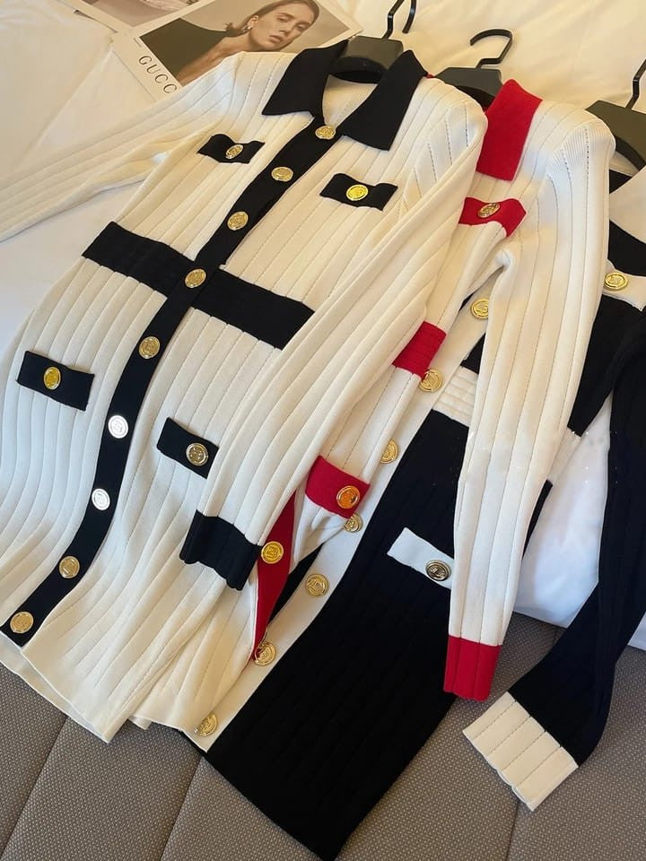 Print Black and White Dress